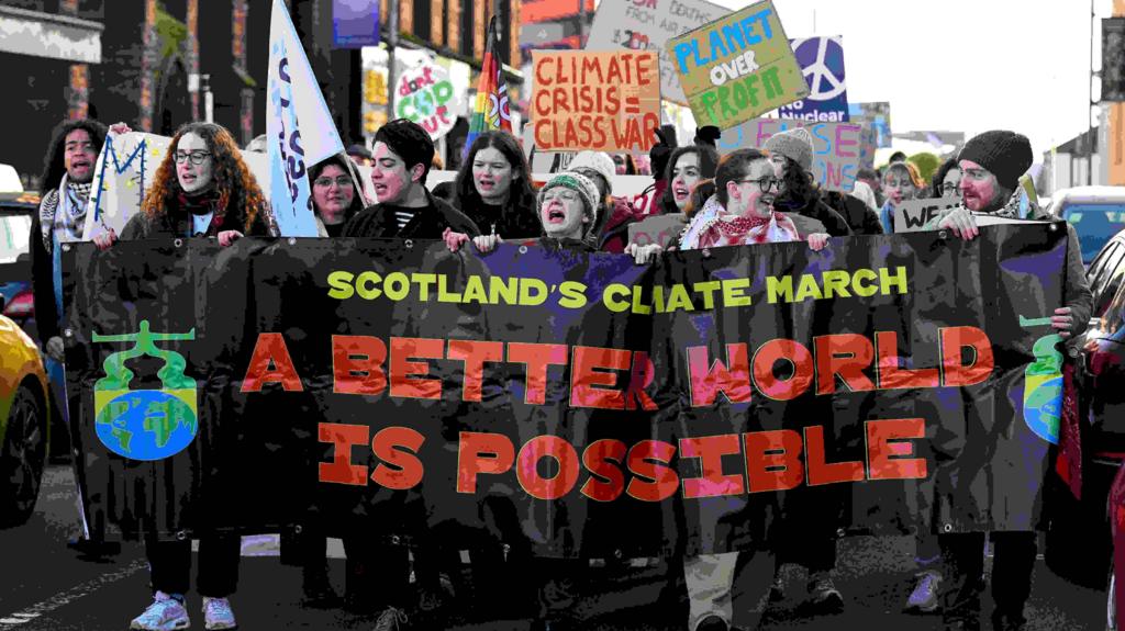 Global climate protests sweep through glasgow as world leaders gather for cop30 in brazil